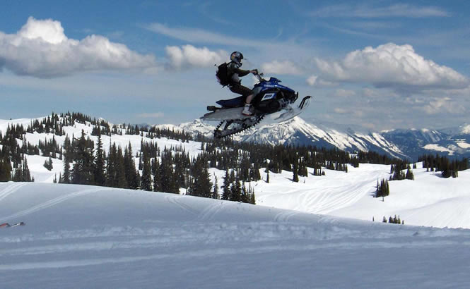 person on a snowmobile