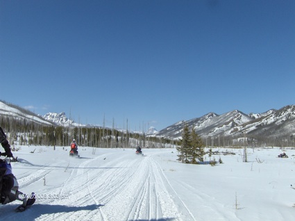 Sledders in Crowsnest Pass, Alberta