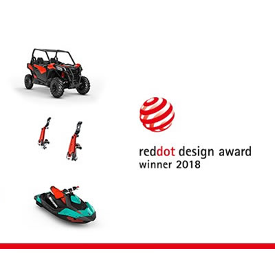 Graphic showing Red Dot product design winners. 