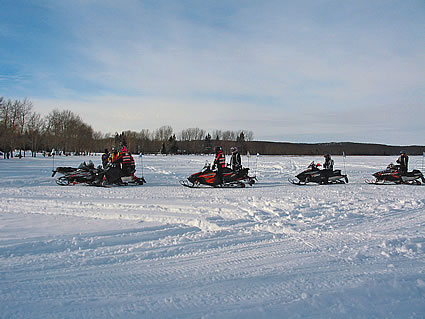 women sledding on the Prairies
