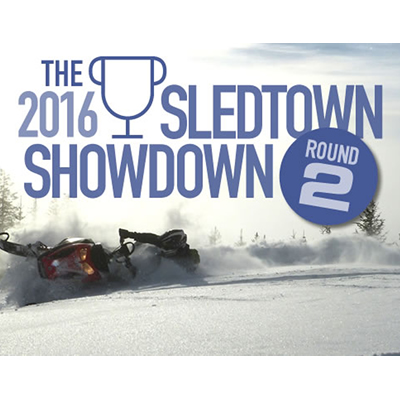 Graphic of the 2nd round of the SnoRiders SledTown ShowDown. 