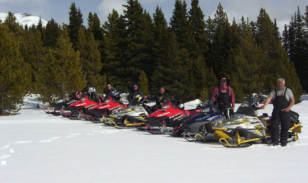 Members of the Swan City Snowmobile Club go out for a boys run. 