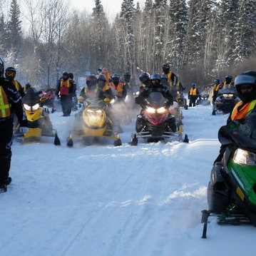 Snowmobiling in The Pas is a popular winter activity.