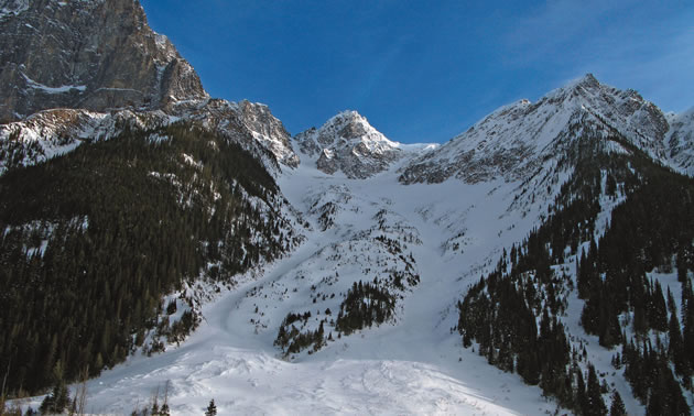 runout zone on a mountain