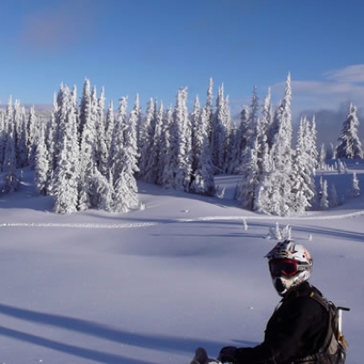 Photo of a snowmobiler in the Shuswap