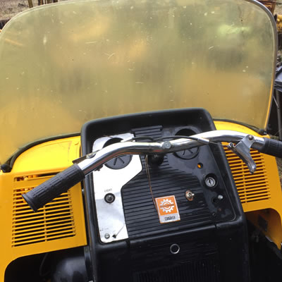A close-up view of the Ski-Doo 399 Olympic Nordic dashboard