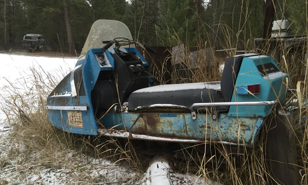 Back of Sno-Jet sled. 