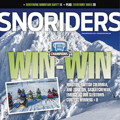 Cover of SnoRiders magazine. 