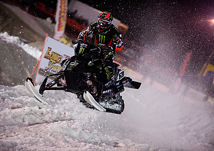 Tucker Hibbert raised the bar for competetors at the Elk River ISOC Snowcross National event on Saturday.