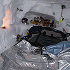 Photo of a snow cave. 
