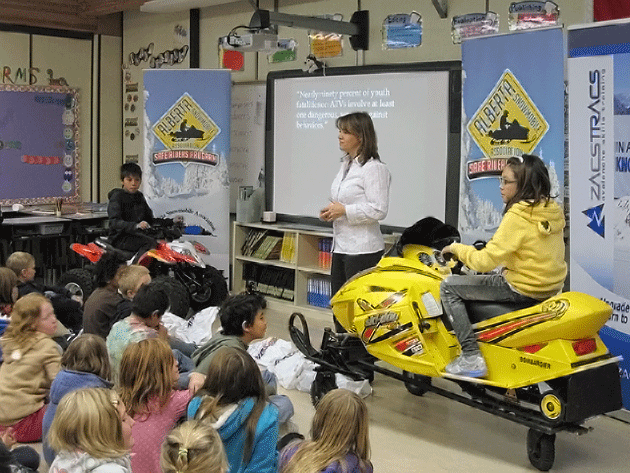 Teaching snowmobile safety to children
