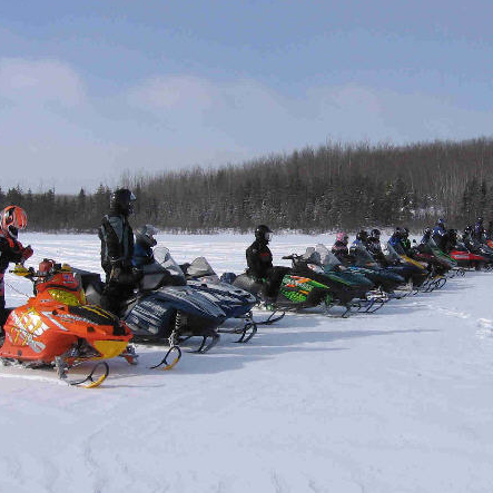 A Group on Pickerel Lake, One of the Many Trails.
