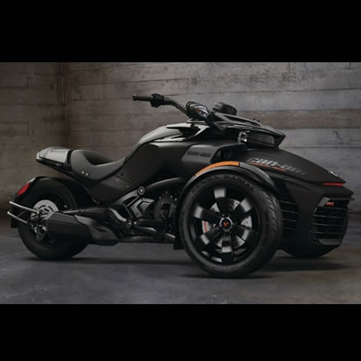 Picture of the 2016 Can-Am Spyder F3-S Special Series motorcycle in Triple Black. 
