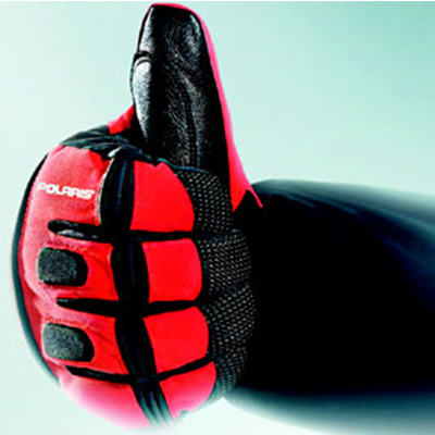 Picture of gloved hand showing the 'thumbs up' sign. 