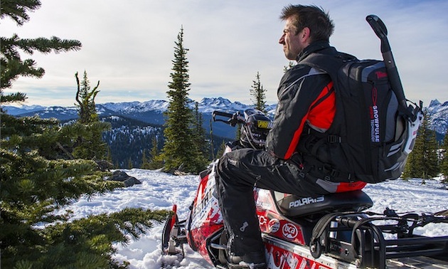 Todd Eberts takes in a mountain vista.
