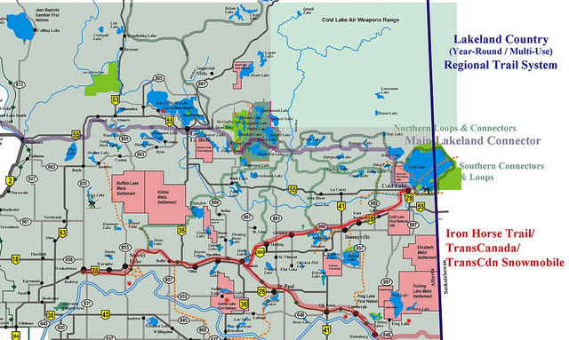 A map of the Lakeland regional trail system.