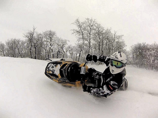 Travis Dauvin carving near Dana Hills, SK. 