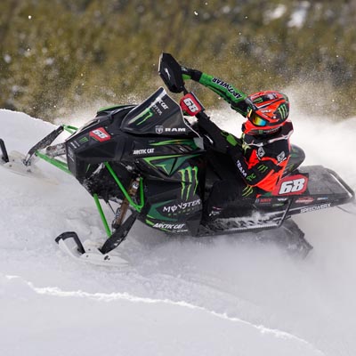 Tucker Hibbert racing on track. 