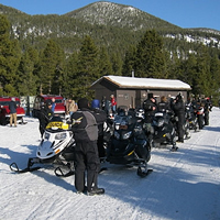 Photo group of snowmobilers