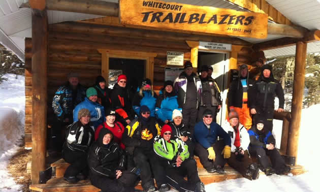 Whitecourt snowmobiling club members